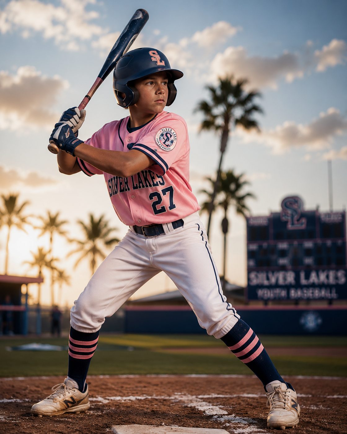 Royal Kings travel ball hitter connecting with a pitch